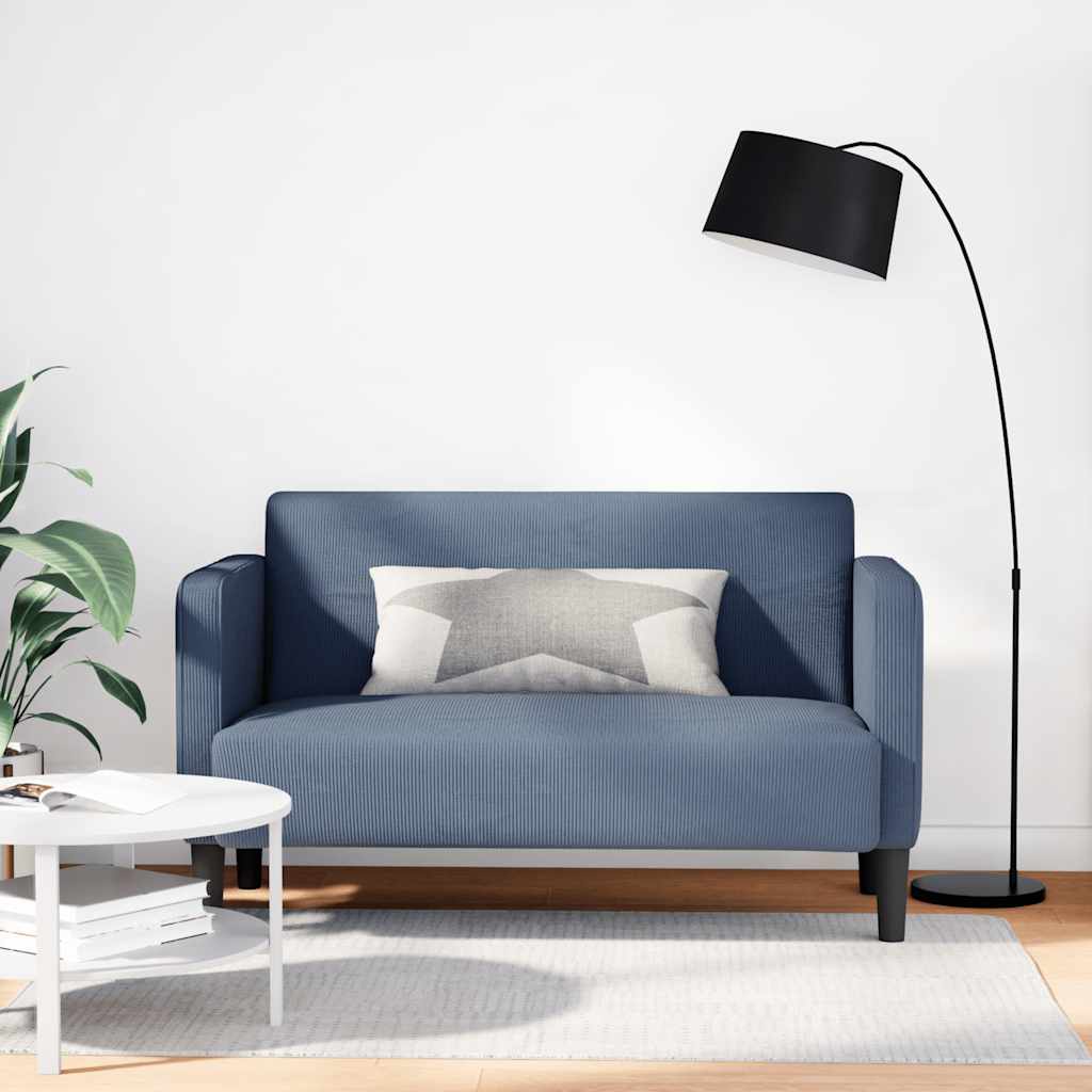 Loveseat soffa blå 109 cm manchestertyg