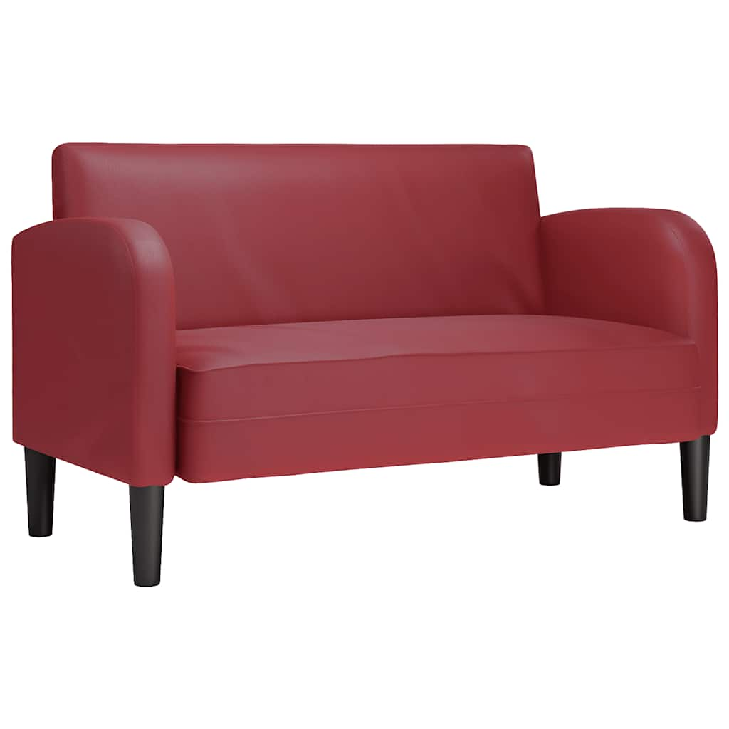 Loveseat soffa vinröd 110 cm konstläder