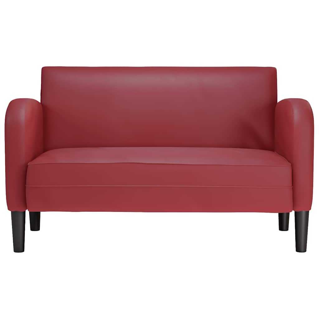 Loveseat soffa vinröd 110 cm konstläder