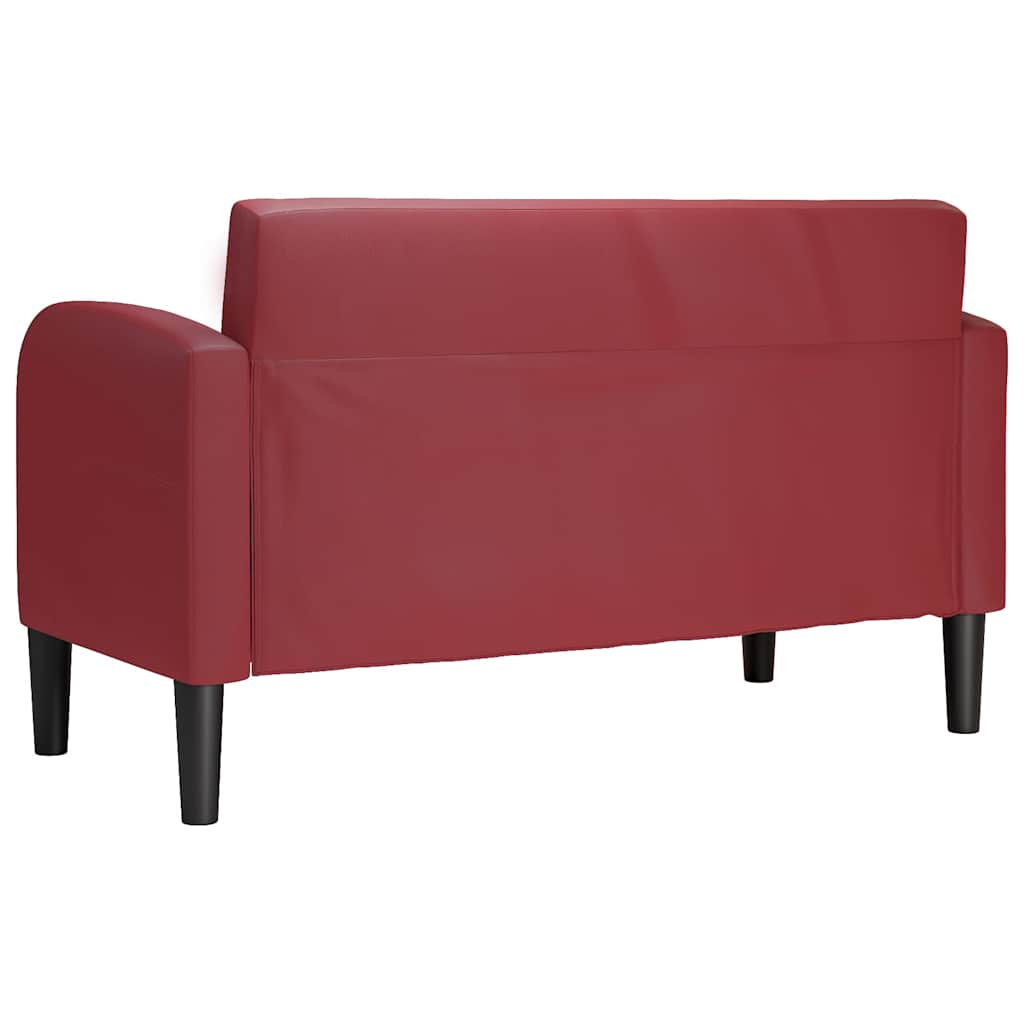 Loveseat soffa vinröd 110 cm konstläder