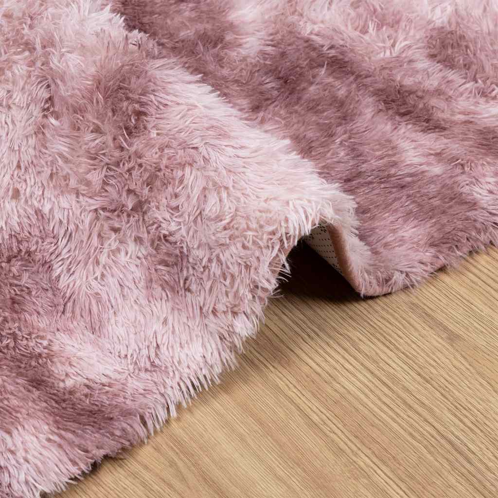 Ryamatta med lång lugg NAVARRA dammig rosa 80x150 cm polyester