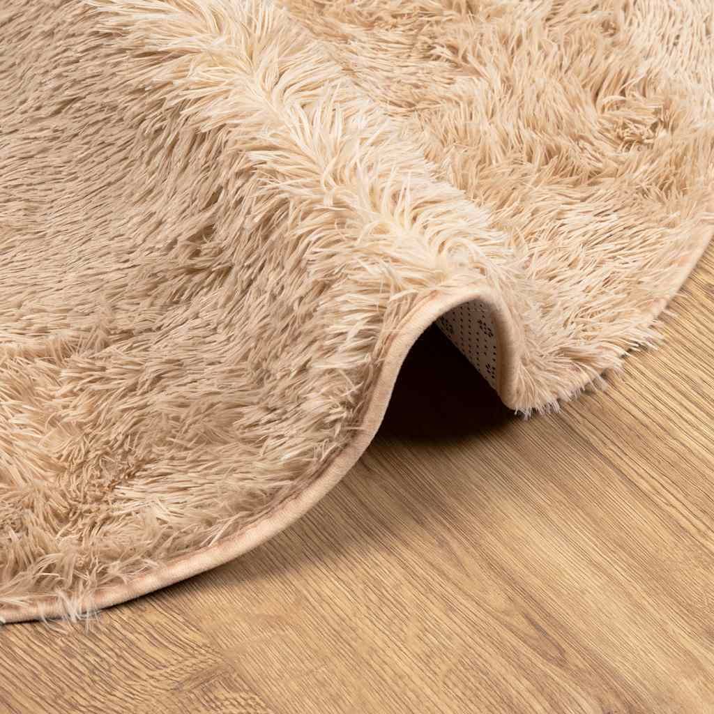 Ryamatta med lång lugg NAVARRA beige 100x100 cm polyester