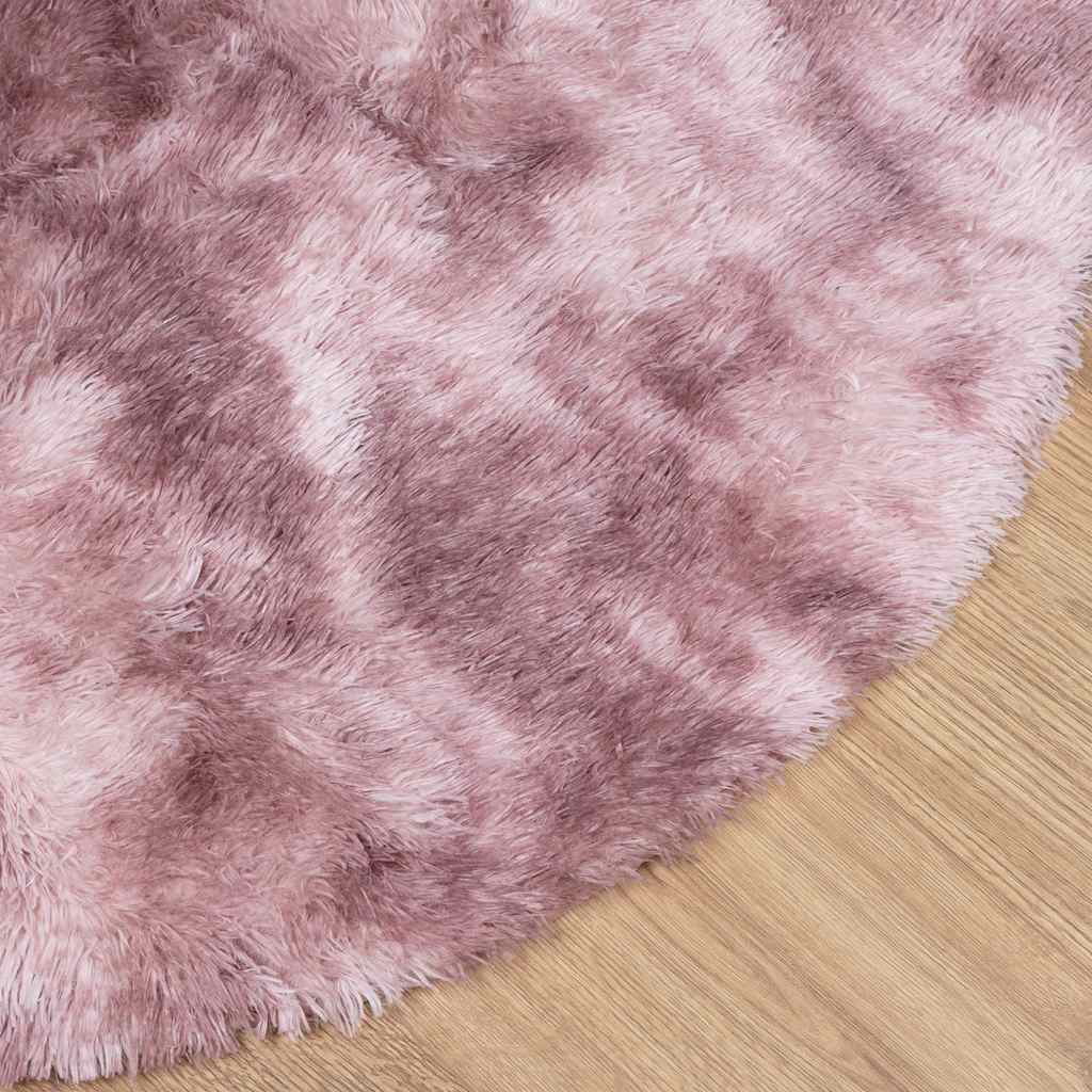 Ryamatta med lång lugg NAVARRA dammig rosa 100x100 cm polyester