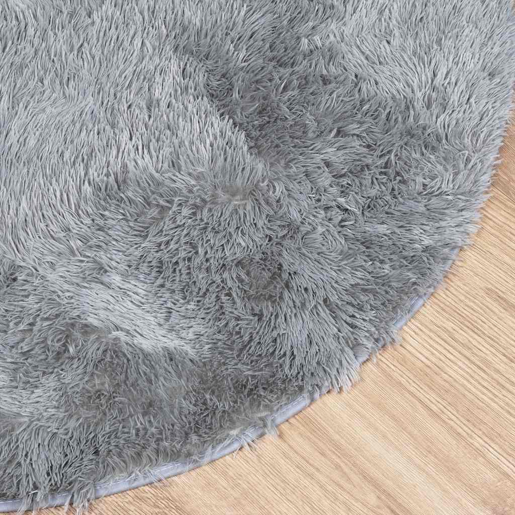 Ryamatta med lång lugg NAVARRA silvergrå 240x240 cm polyester