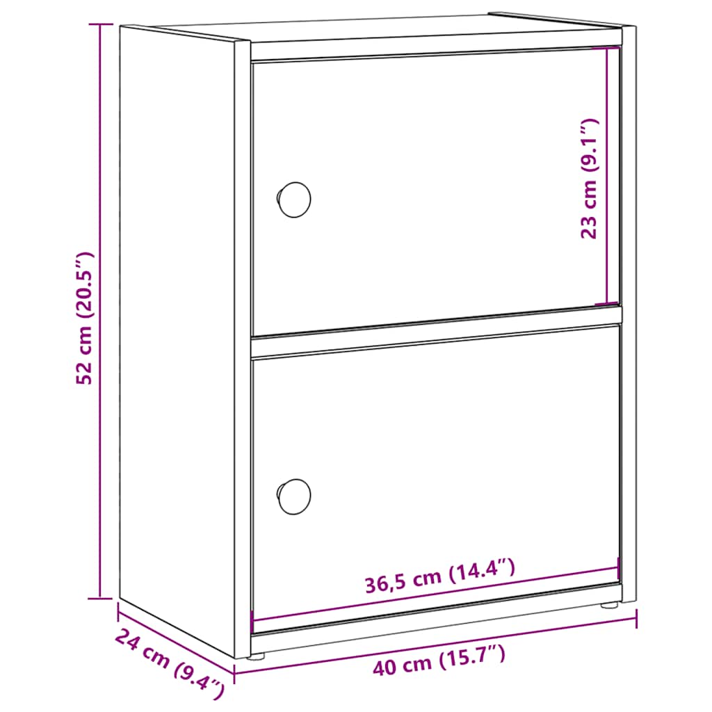 Bokhylla vit 40x24x52 cm konstruerat trä