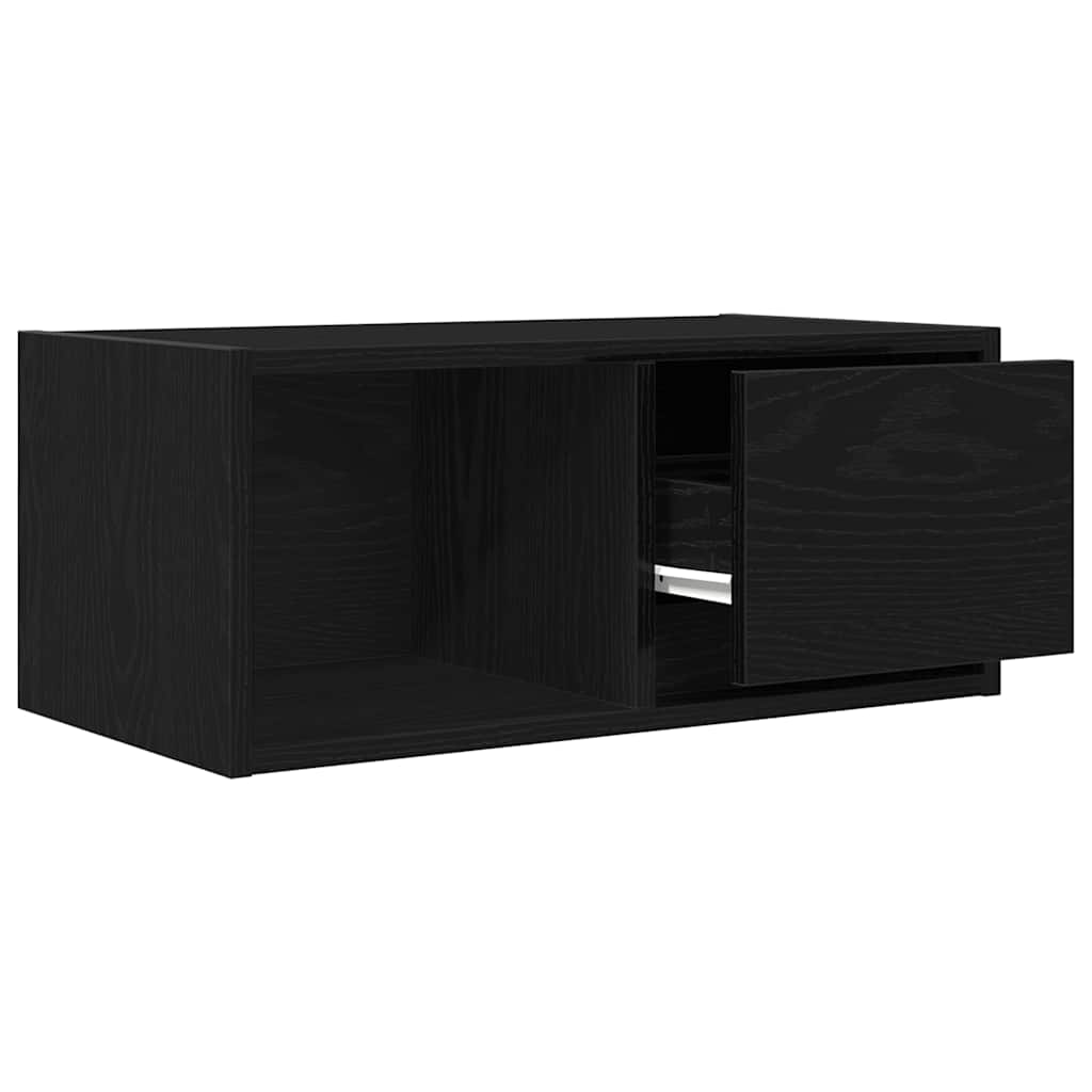 TV-bänk svart ek 60x31x25,5 cm konstruerat trä