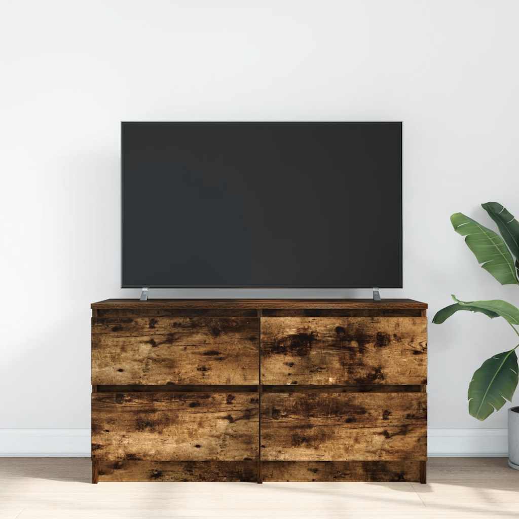 TV-bänk rökt ek 100x35x54 cm konstruerat trä