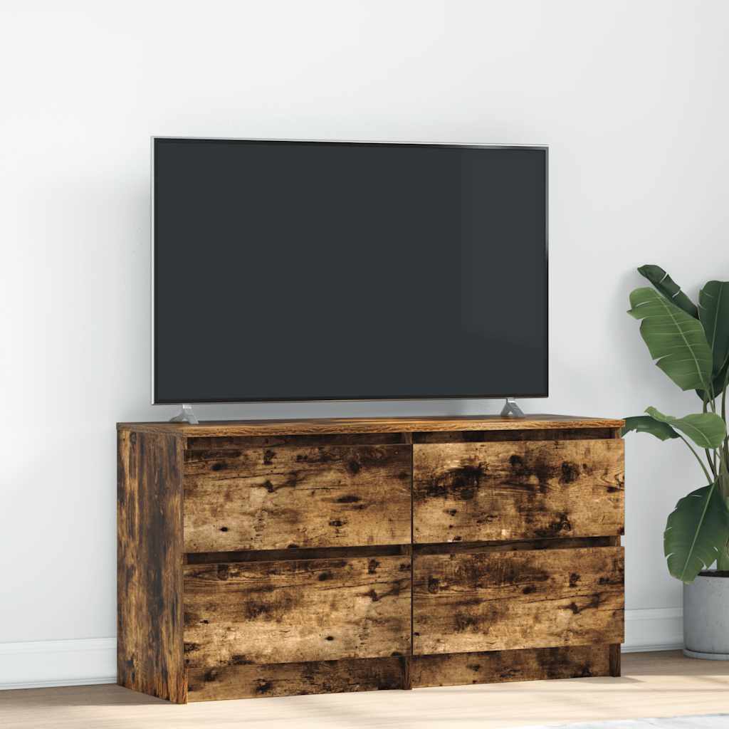 TV-bänk rökt ek 100x35x54 cm konstruerat trä