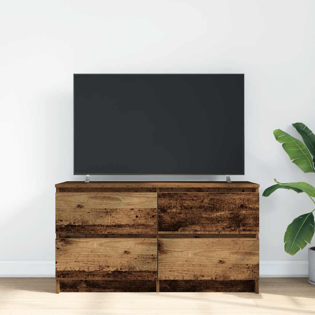 TV-bänk gammalt trä 100x35x54 cm konstruerat trä