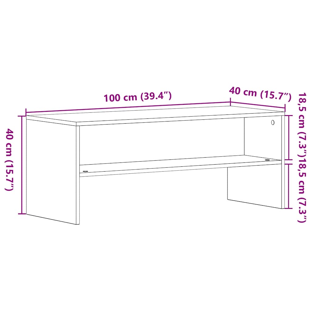 TV-bänk svart ek 100x40x40 cm konstruerat trä