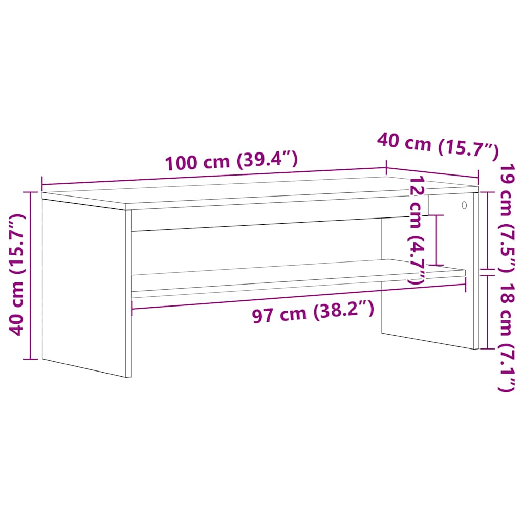 TV-bänk svart ek 100x40x40 cm konstruerat trä