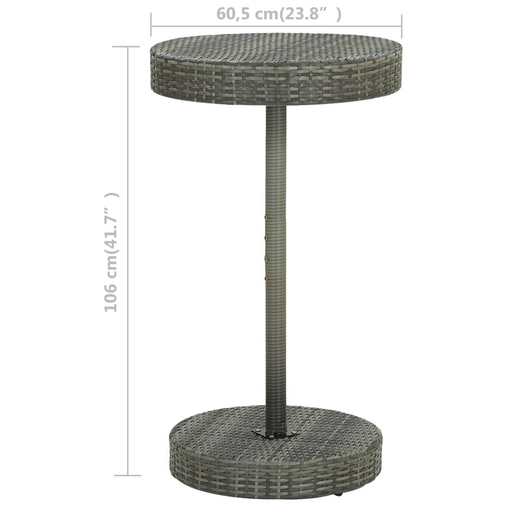 Trädgårdsbord grå 60,5x106 cm konstrotting - HQ5