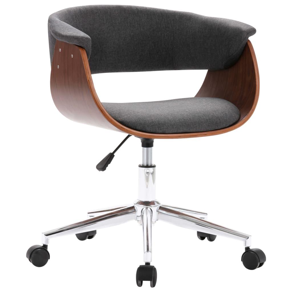Snurrbar kontorsstol grå böjträ och tyg - HQ5