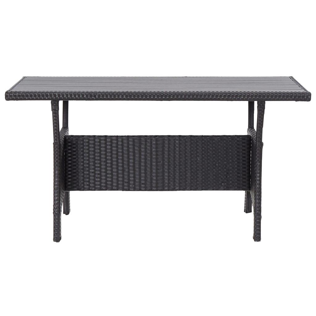 Trädgårdsbord svart 120x70x66 cm konstrotting - HQ5