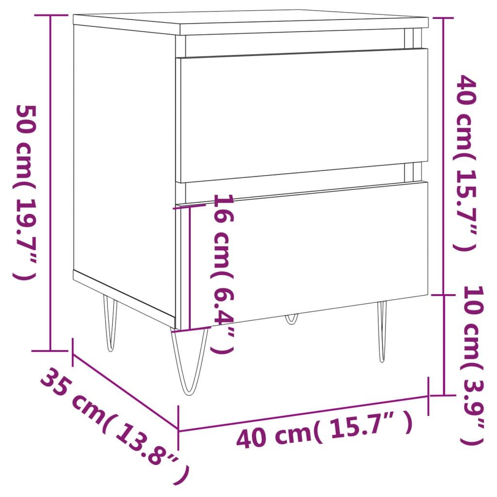 Sängbord grå sonoma 40x35x50 cm konstruerat trä - HQ5